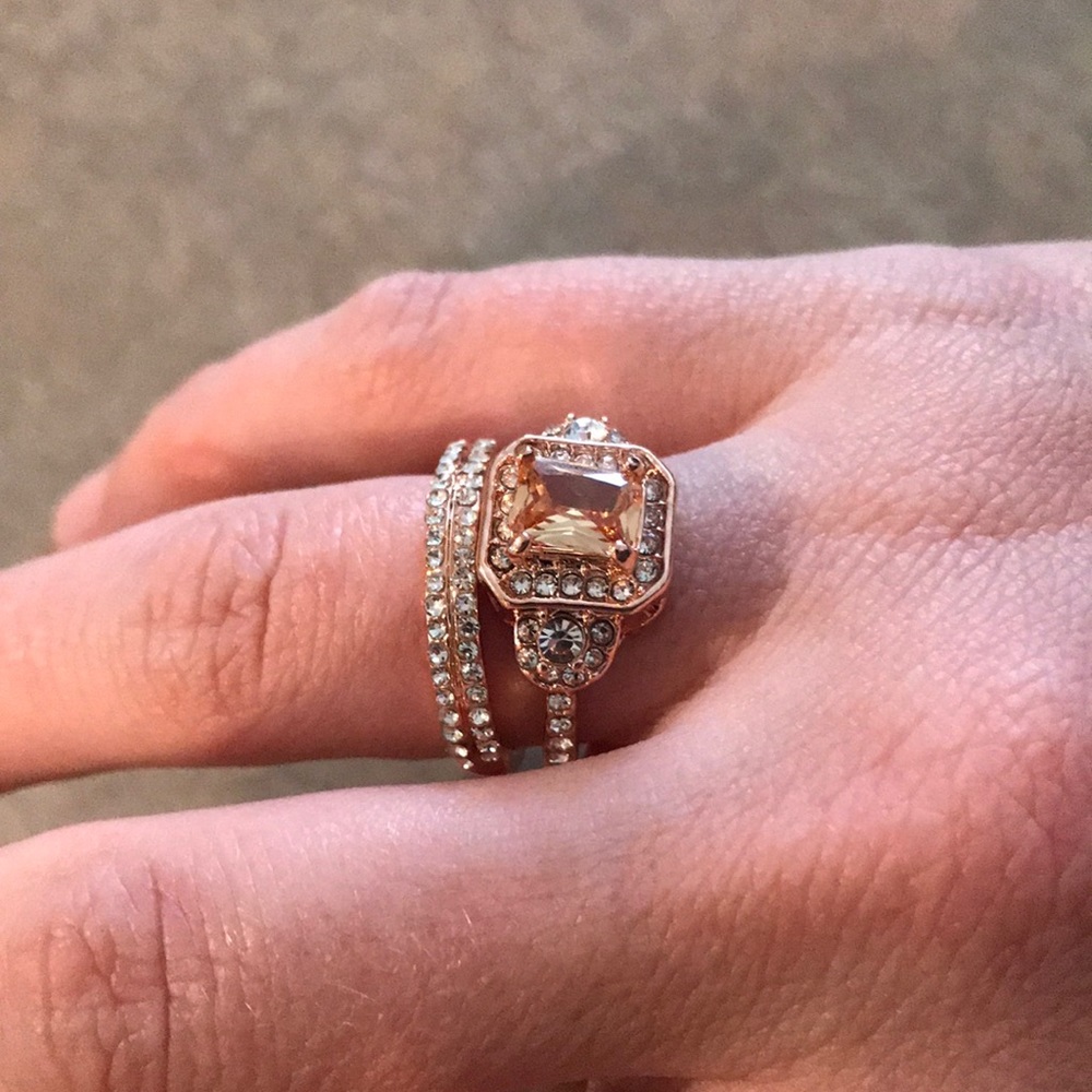 18k rose gold morganite gem stone ring 💍 Sz 7